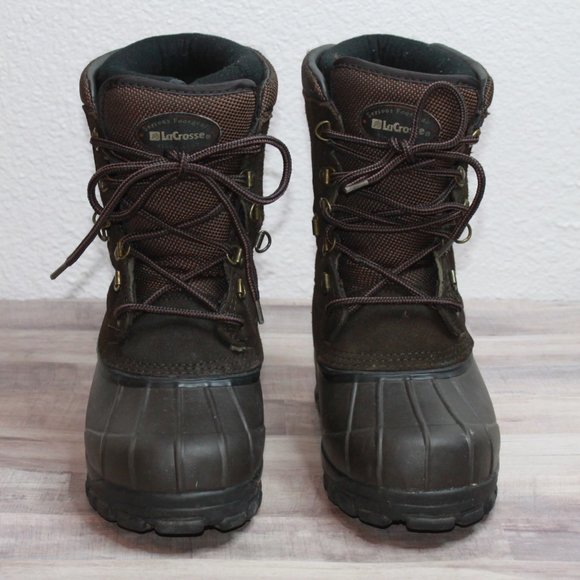 Lacrosse Brown Thinsulate Steel Shank Lace up Duck Boots Size 8 - Picture 8 of 9